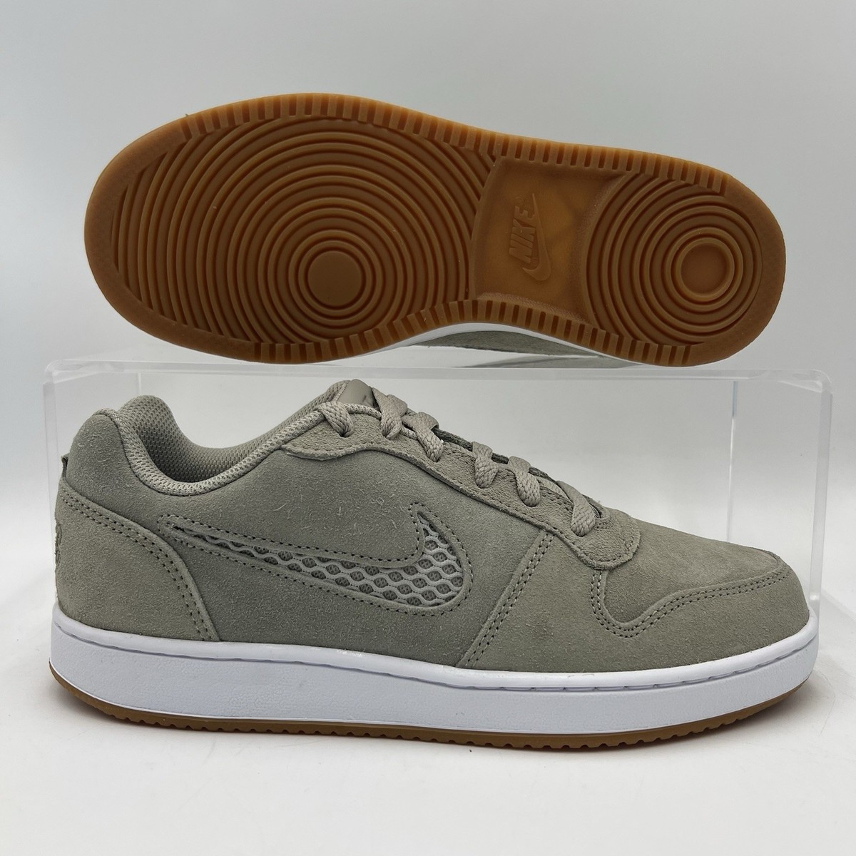 エリノア Womens Size 7.5 Nike Ebernon Low Premium Light Grey Suede Sneakers