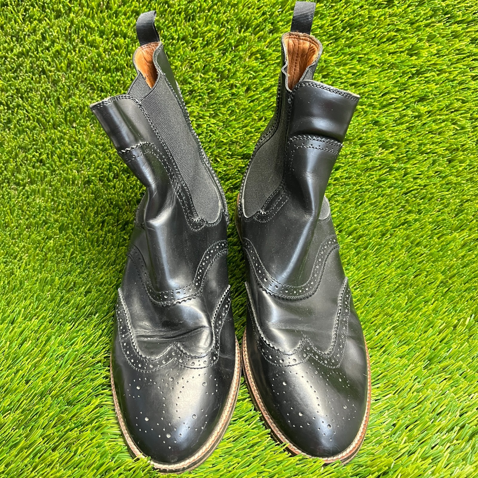 Massimo Dutti Womens Size 7 Black Classic Outdoor Leather Ankle Chelsea Boots thumbnail 5