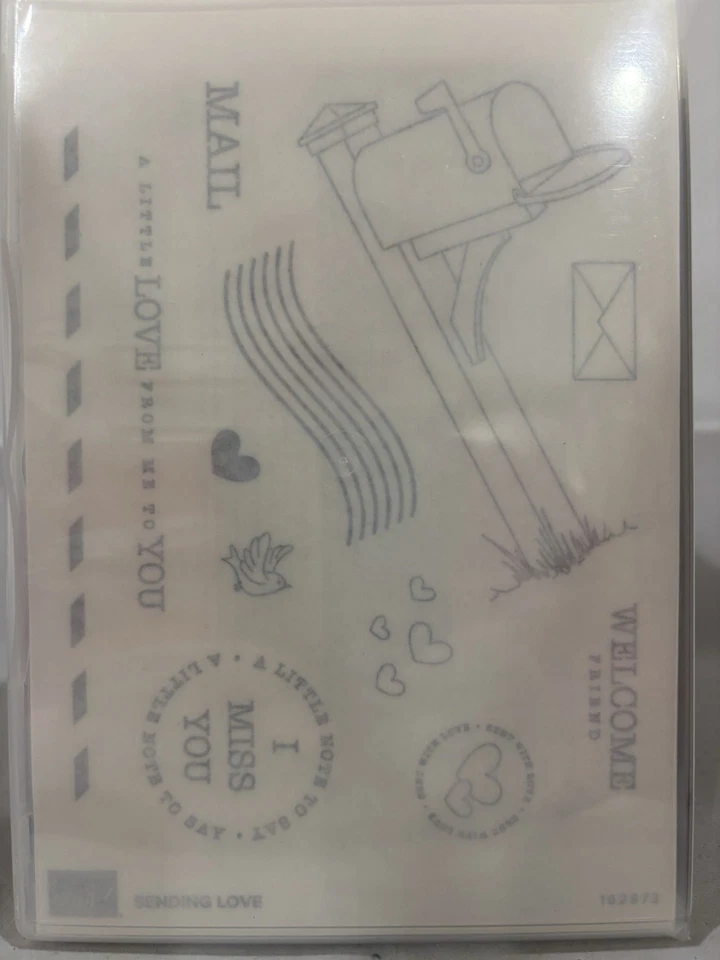 Stampin' Up! Набор марок и штампов для отправки любви | почтовый ящик письмо почтовая марка сердца птица - Изображение 4 из 4