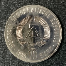 1985 GERMANY DEMOCRATIC 10 MARK UNCIRCULATED CLAD COIN!