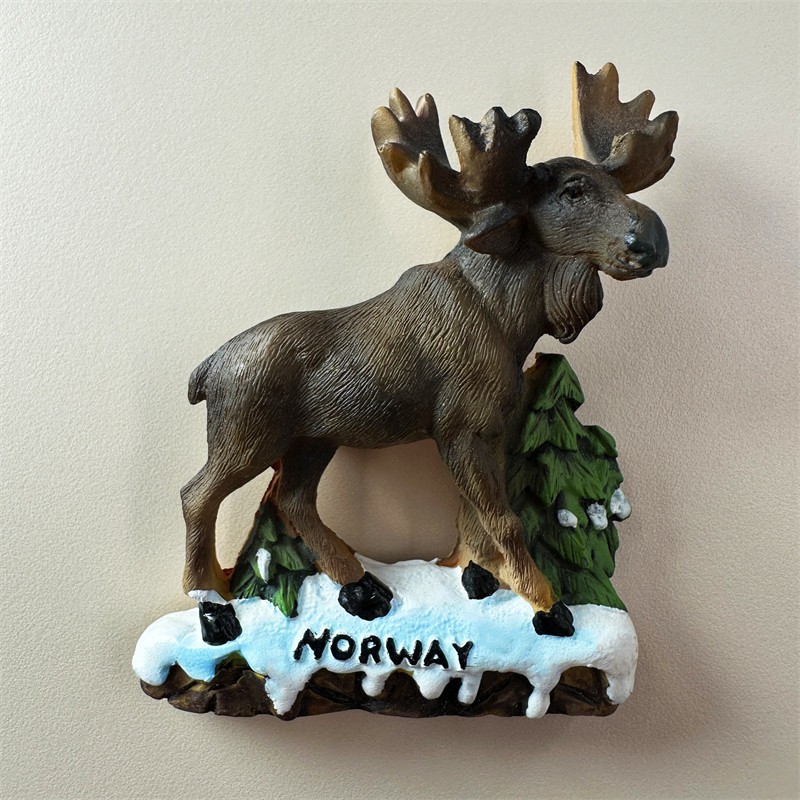 Norway Fridge Magnet Refrigerator Sticker Home Decor Resin Reindeer Souvenir
