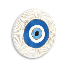 Contemporary Evil Eye Nazar Shape Wood Wall Art, Design by Ziwei Li, 12 x 12,...