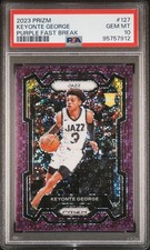 2023 PANINI PRIZM PURPLE FAST BREAK #127 KEYONTE GEORGE 42/75 PSA 10