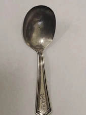 SSMC Sterling baby spoon, 4" long, has a monogram, nice condition