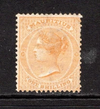 (429)     Mauritius QV 1863-72 (Wmk CC) 1s. Orange SG70 VLM/Mint
