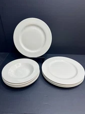 8 Pc Set-Food Network Broad Wide Rim (4) Dinner Plates & (4) Pasta/Soup Bowls