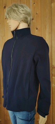 32°HEAT Blue Dark  Fleece Lined Pockets (Inner) Zip Full Up MockNeck Jacket Sz L