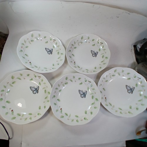 Set of 5 Lenox Butterfly Meadow by Louise Le Luyer Soup/ Pasta Bowls