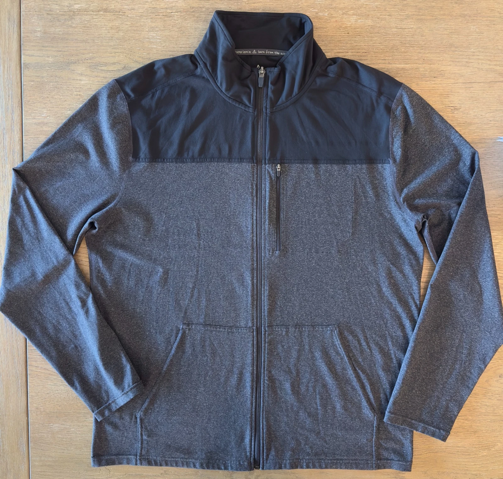 PrAna Mens Variable Lightweight Full Zip Performance Jacket-Charcoal Grey-Sze XL