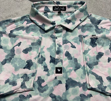 NWOT Bad Birdie Core Golf Polo Shirt Mens L Mirage Oasis Performance MSRP 78