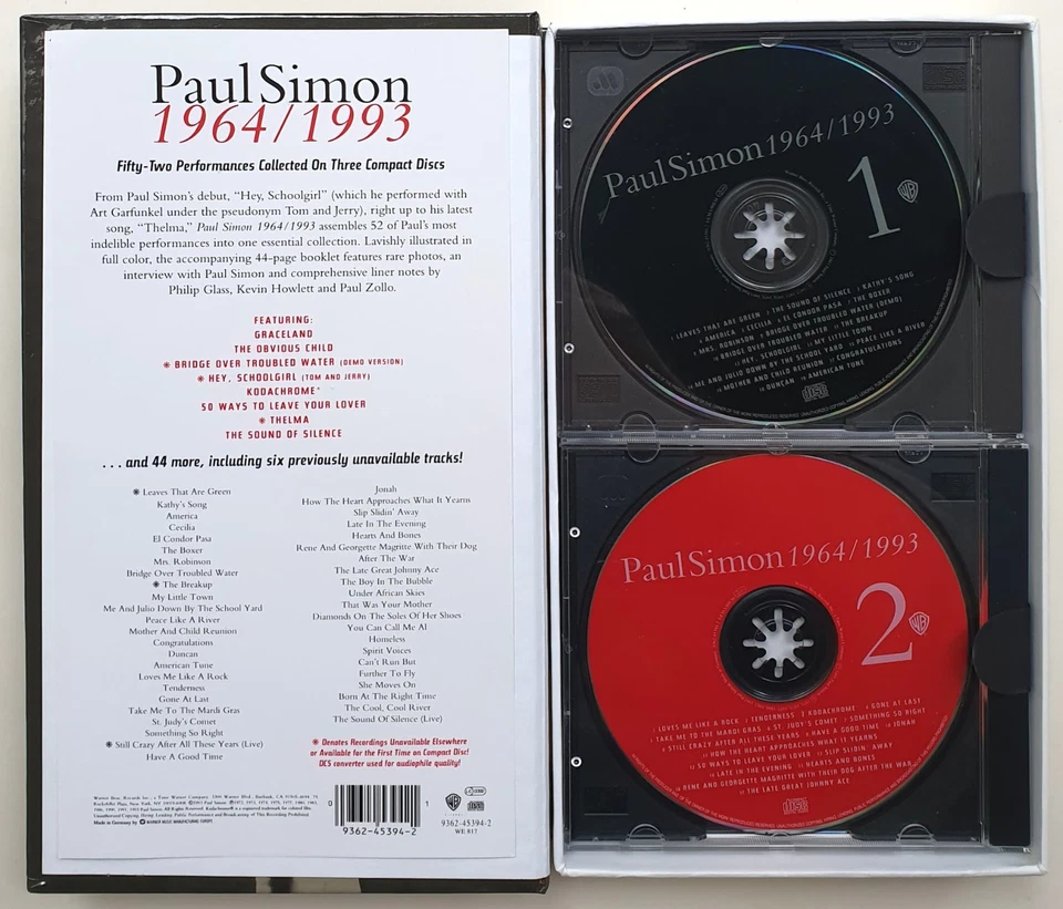 Paul Simon 1964/1993 Longbox 3 CDs Collectors Edition 1993 Warner Music NEU! - Bild 2 von 2
