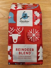 Caribou Reindeer Blend Cheery Decadent Dark Roast Ground Coffee 10 Oz Bag