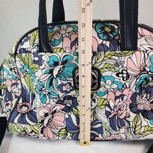 Vtg Y2k Kathy Van Zeeland Floral Duffle Weekender Bag Carry On Travel Shoulder - Picture 18 of 20