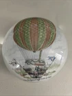 MURANO HISTORICAL VINTAGE HOT AIR BALLOON ART GLASS  PAPERWEIGHT, 2.5" X 4"