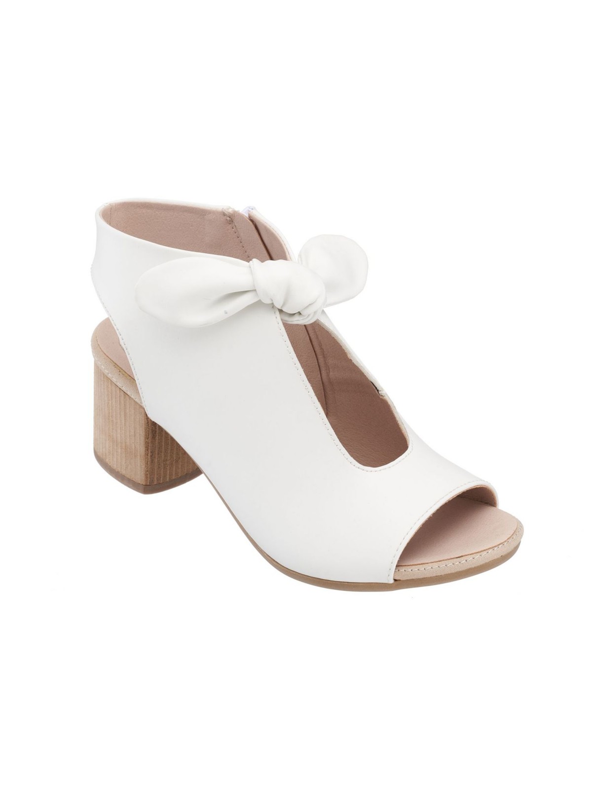 ХОРОШИЙ ВЫБОР, женские белые мягкие босоножки Kimora с круглым носком на блочном каблуке и ремешком на заднике 6,5