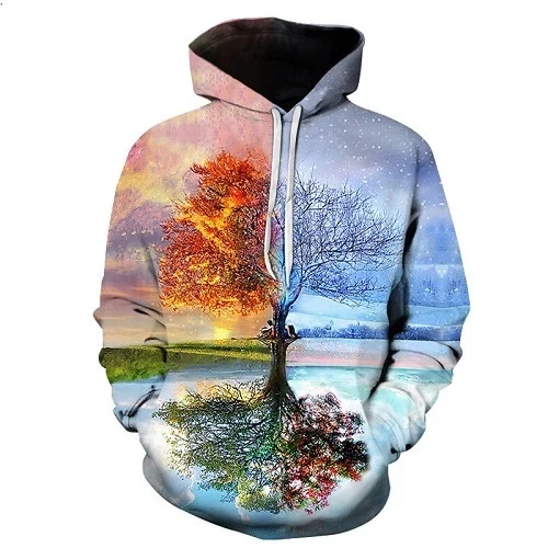 Dawn and Night Tree Hoodie Men&Woman S-5XL