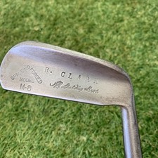 Antique AG Spalding  Bros M-8 Putter Flange R Clark Hickory RH 34" D1 1920