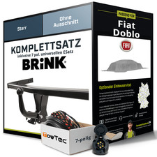 Für FIAT Doblo Typ 510,511,360,361 Anhängerkupplung starr +eSatz 7pol uni. 22-