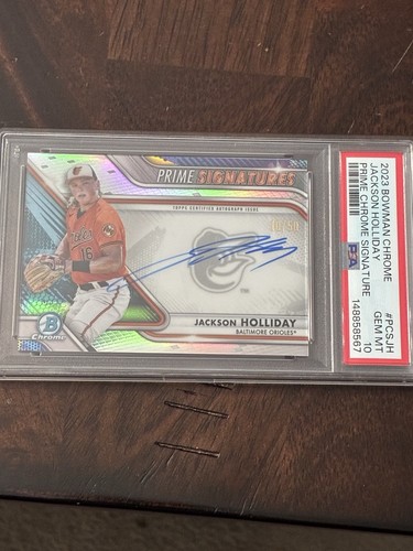 2023 Bowman Chrome Jackson Holliday Prime Signatures Auto 10/50 PSA 10 🔥🔥
