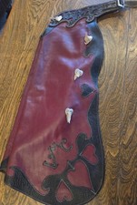 Custom Made Western Working Cowboy Leather Batwing Rodeo Chaps.