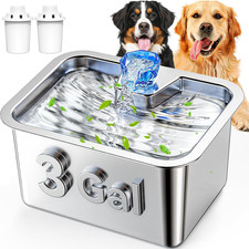 Stainless Steel Dog Water Fountain, 3 Gallon Extra Large Pet Drinking Fountain f