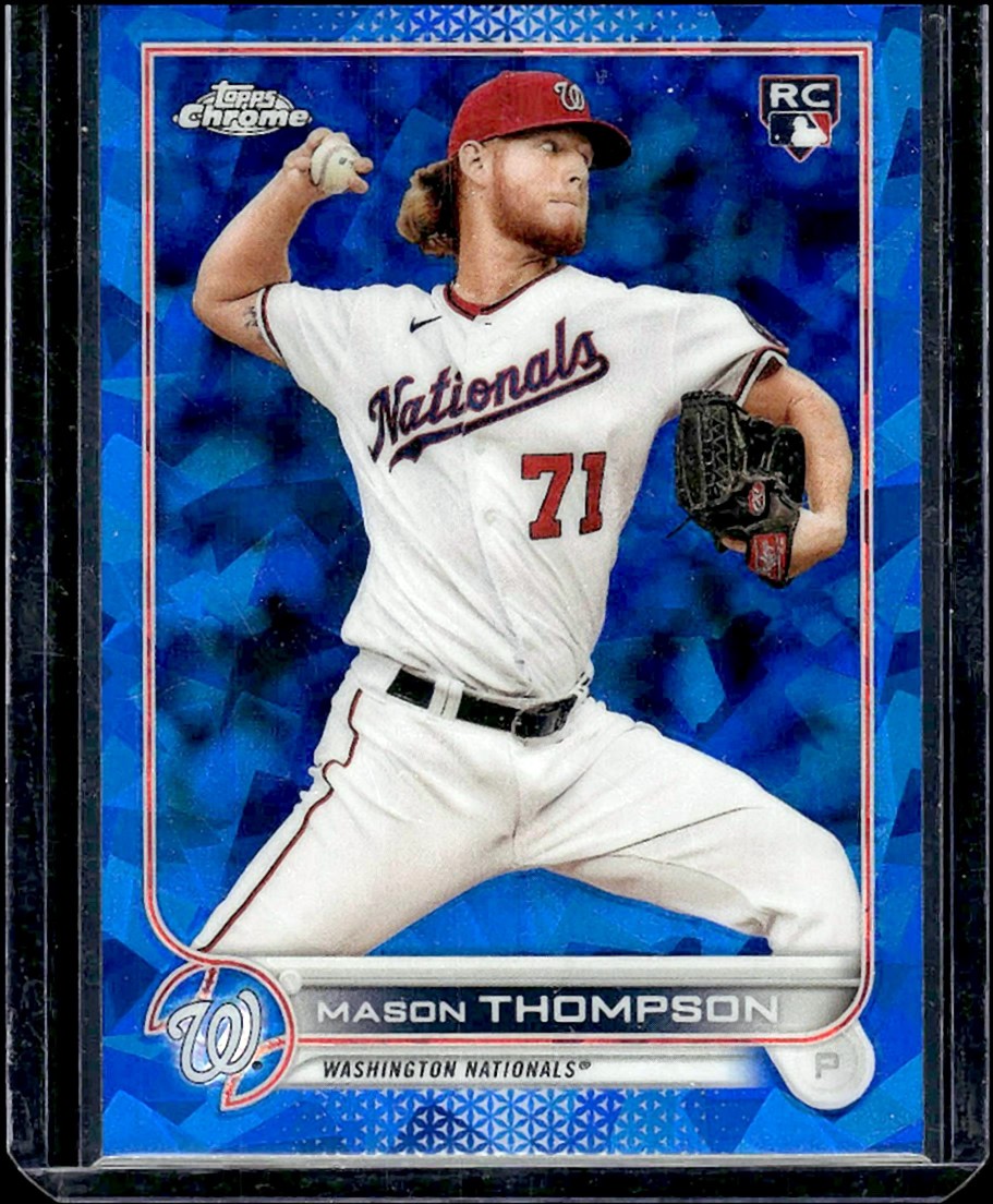 2022 Topps Chrome Sapphire Edition Mason Thompson RC #38 Washington Nationals
