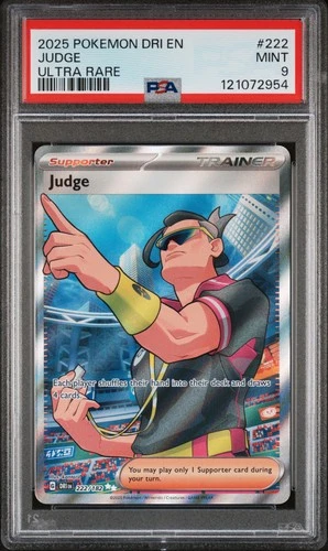 2025 POKEMON DRI EN-DESTINED RIVALS ULTRA RARE #222 JUDGE PSA 9