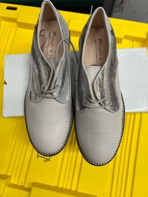 Manuela de Juan Shoes US 5 Gray Leather Lace Up Oxfords