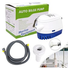12V 1200GPH Boat Bilge Pump+ 6FT Hose Kit + 29mm Outlet Submersible Marine Set