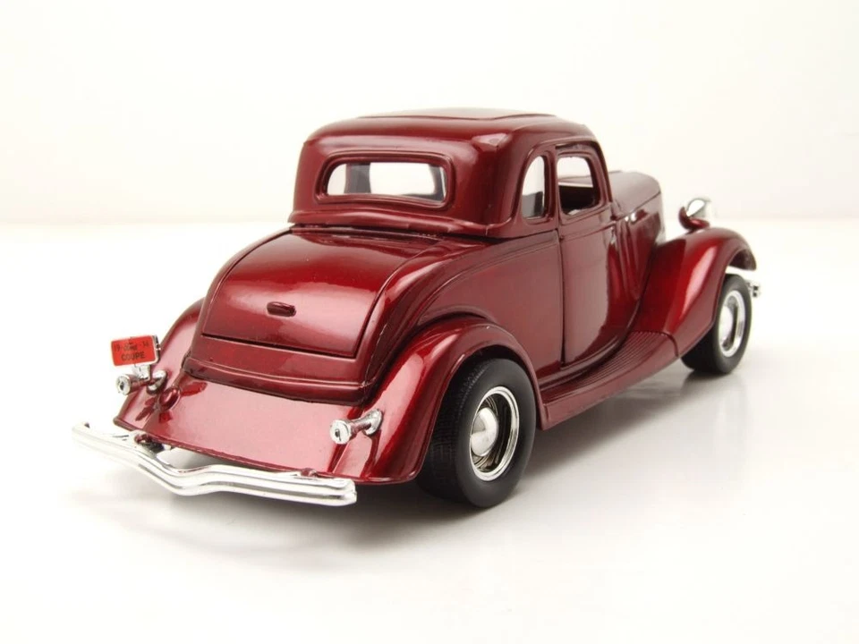 Ford Coupè Hardtop 1934 Rosso Modellino Auto 1:24 MotorMax - Immagine 2 di 4