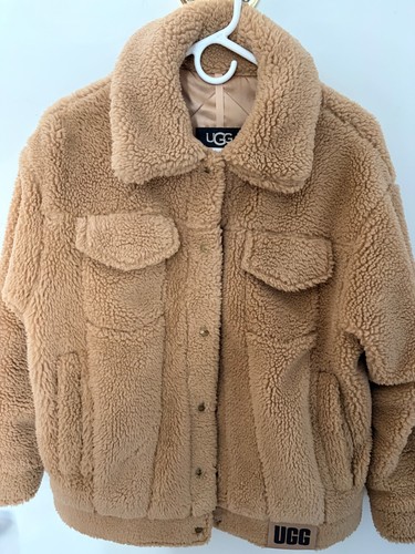 UGG FRANKIE SHERPA TRUCKER JACKET WOMEN SIZE XS CHESTNUT - Bild 2 von 7