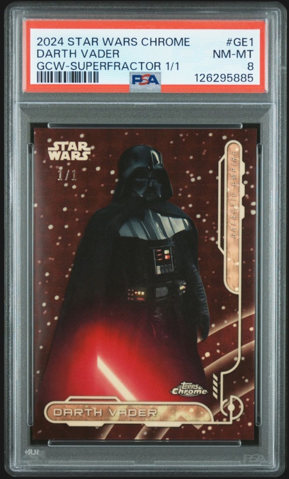 DARTH VADER 1/1 SUPERFRACTOR PSA 8 - 2024 Topps Chrome Star Wars #GE1 - TRUE 1/1