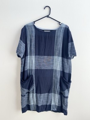 Seasalt Cornwall Check Cast Shadow Dress 16 Blue 