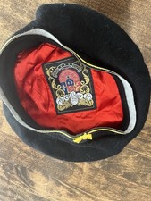 Vintage Beret Super Basque Super Luxe Black French Style Hat E1