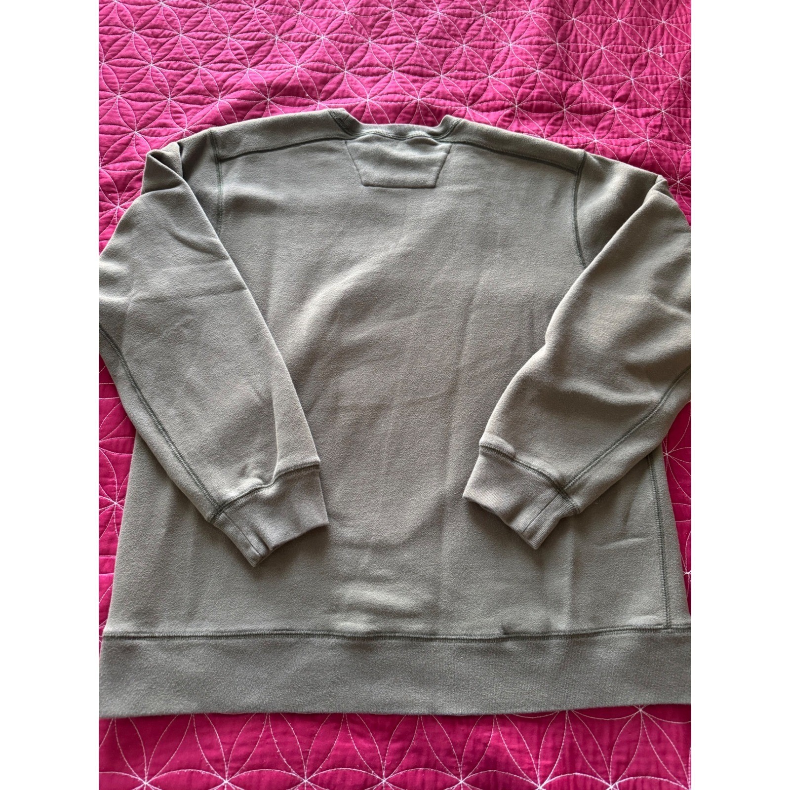 Eddie Bauer Mens Olive Green Crew Neck Pullover Sweatshirt Tall Large image 4