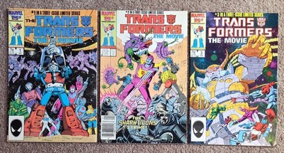 Transformers The Movie #1 3 Marvel Comics 1986 3-Issue Complete Set FN/VF to VF