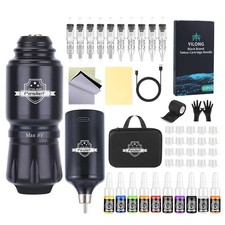 Professional Wireless Tattoo Pen Kit Full Set Power Supply Cartridge Needles Ink