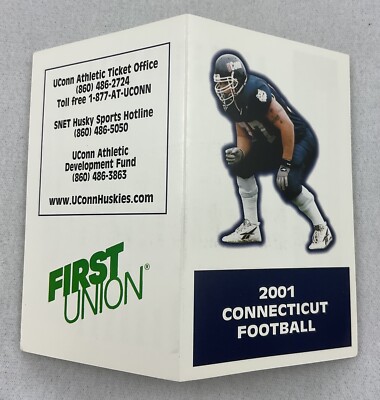 CFB Connecticut Huskies (UCONN) 2001 Football Schedule-C.J. Hessel-First Union