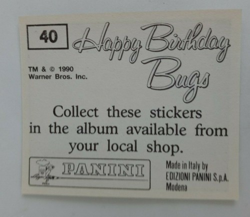 1990 Panini Happy Birthday Bugs (Pick Your Sticker) - Picture 57 of 343