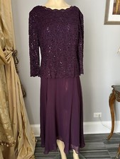 Alex Evenings dress size 14, In Wine/purple Color, Excellent Condition