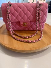 Chanel Classic Double Flap Bag Quilted Pink Caviar Small