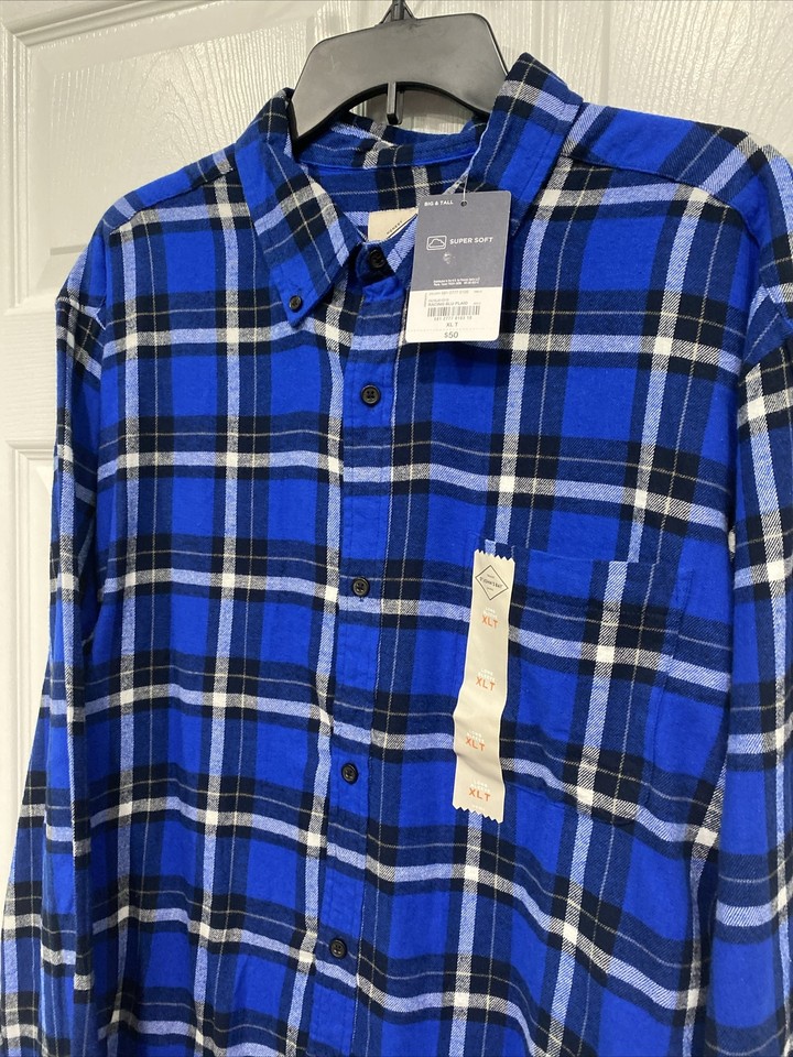 Men’s XLT flannel shirtSt John’s BayBlue Black plaid long sleeves