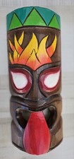 TIKI MASK WOOD 12" HAWAIIAN AFRICAN HOME DECOR TRIBAL BAR TROPICAL POLYNESIAN