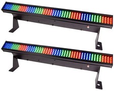 2 Chauvet COLORSTRIP MINI DMX LED Wash Light Bars With Mounting Brackets