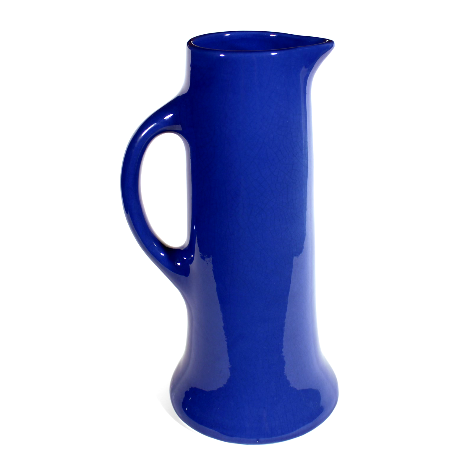 ROSEVILLE AZUREAN POTTERY PITCHER VASE DECORATED BLUE ACORNS OAK LEAVES