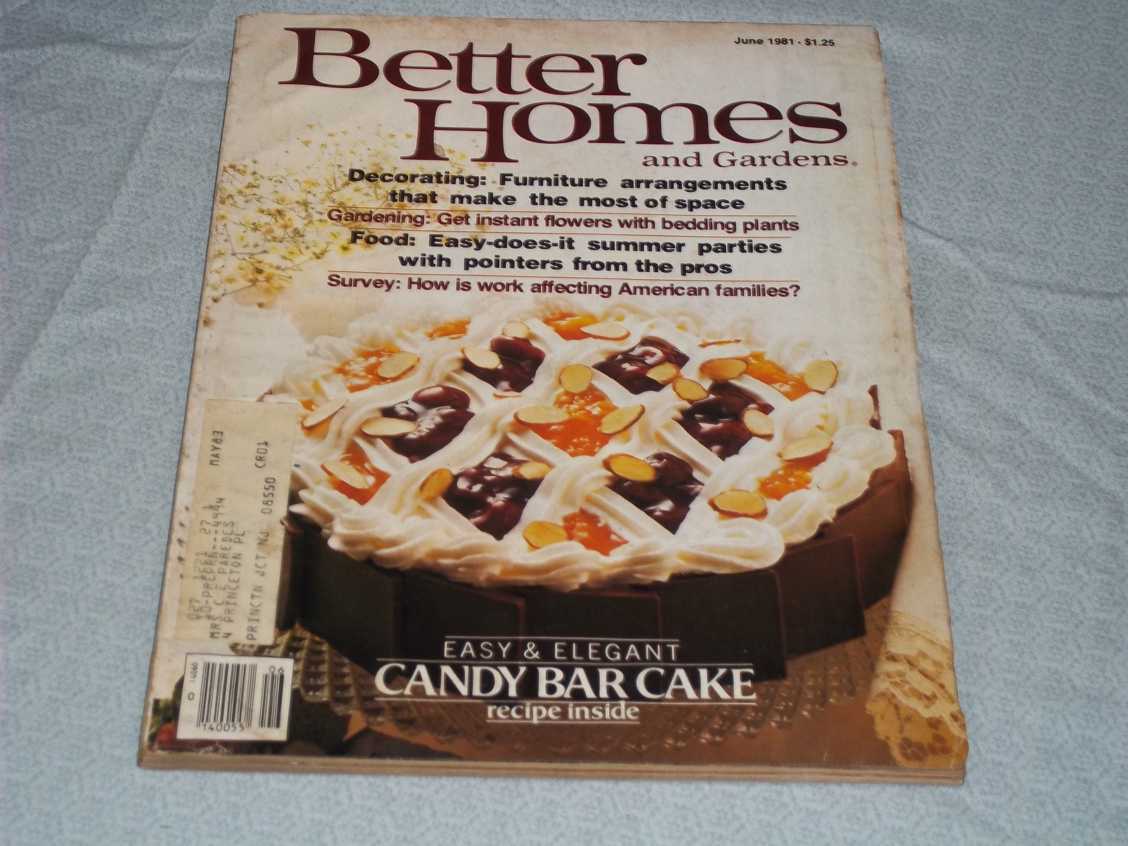 1981 Better Homes & Gardens Magazine with Candy Bar Cake Cover - H 4088