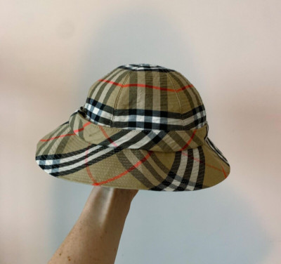 Burberry Vintage Nova Check Bucket Hat | Beige Plaid Designer Hat | Size M s-l400.jpg main image 4