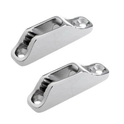 ISURE MARINE 2Pcs Boat Clam Cleat Rope Inox 316 Marine Stainless Steel 17*70mm
