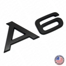 A6 Matte Black Rear Letter Tail Badge Trunk Nameplate Emblem Badge Logo Sport