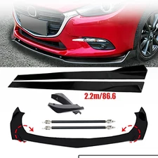 Front Bumper Lip Spoiler Splitter Glossy Black For Ford Mustang S197 Side Skirt